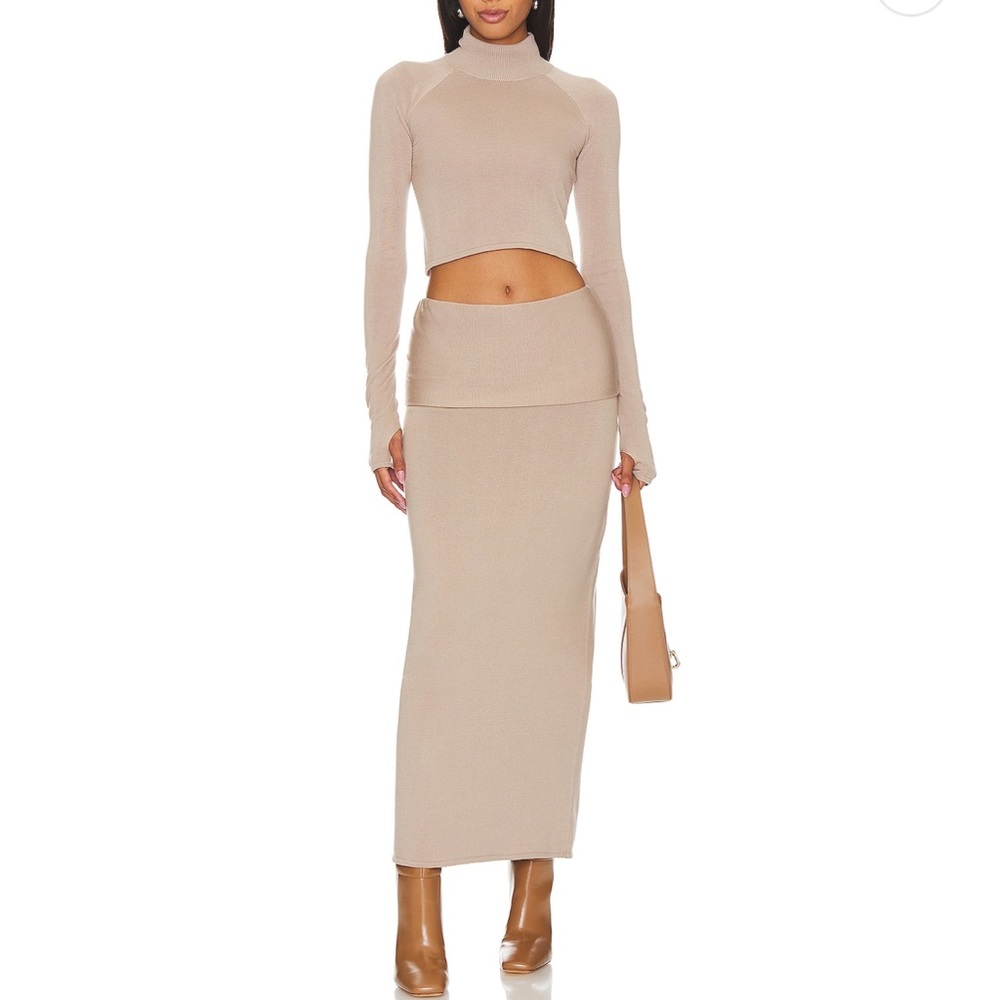 nbd Tosca skirt set in taupe